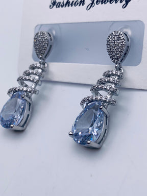 Handmade Silver Earrings – Natural Blue Topaz