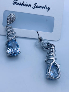 Handmade Silver Earrings – Natural Blue Topaz